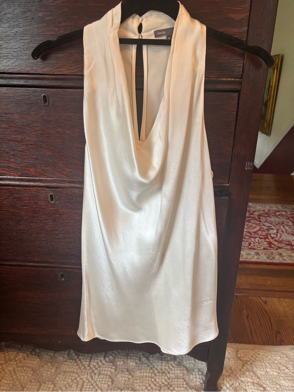 Vince Satin Cowl Neck Top
